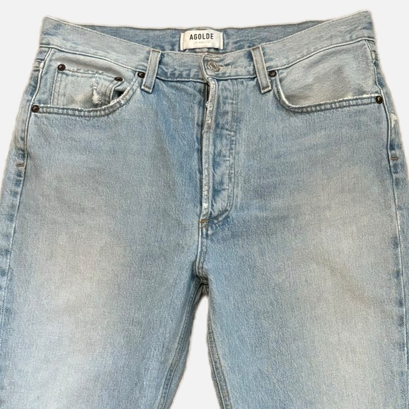 AGOLDE Riley High Rise Straight Crop Destroyed Jeans Size 29 - Picture 4 of 15